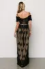 Esperanza Tulle Embroidered Maxi Dress | Black + Nude sold by Baltic Born