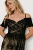 Esperanza Tulle Embroidered Maxi Dress | Black + Nude sold by Baltic Born