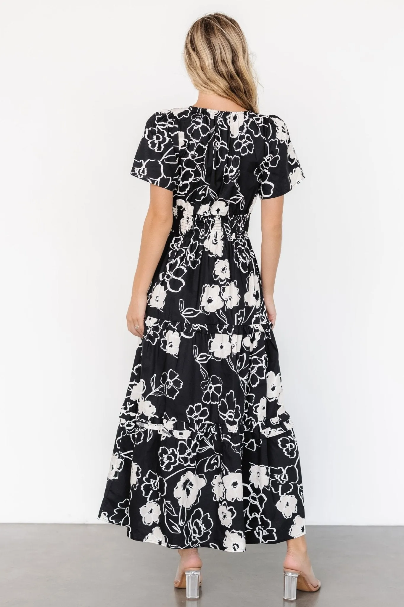 Kiana Poplin Maxi Dress | Black + Cream sold by Baltic Born product image thumbnail 4