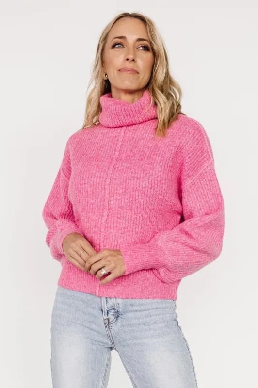 Frannie Knit Turtleneck Sweater | Pink sold by Baltic Born