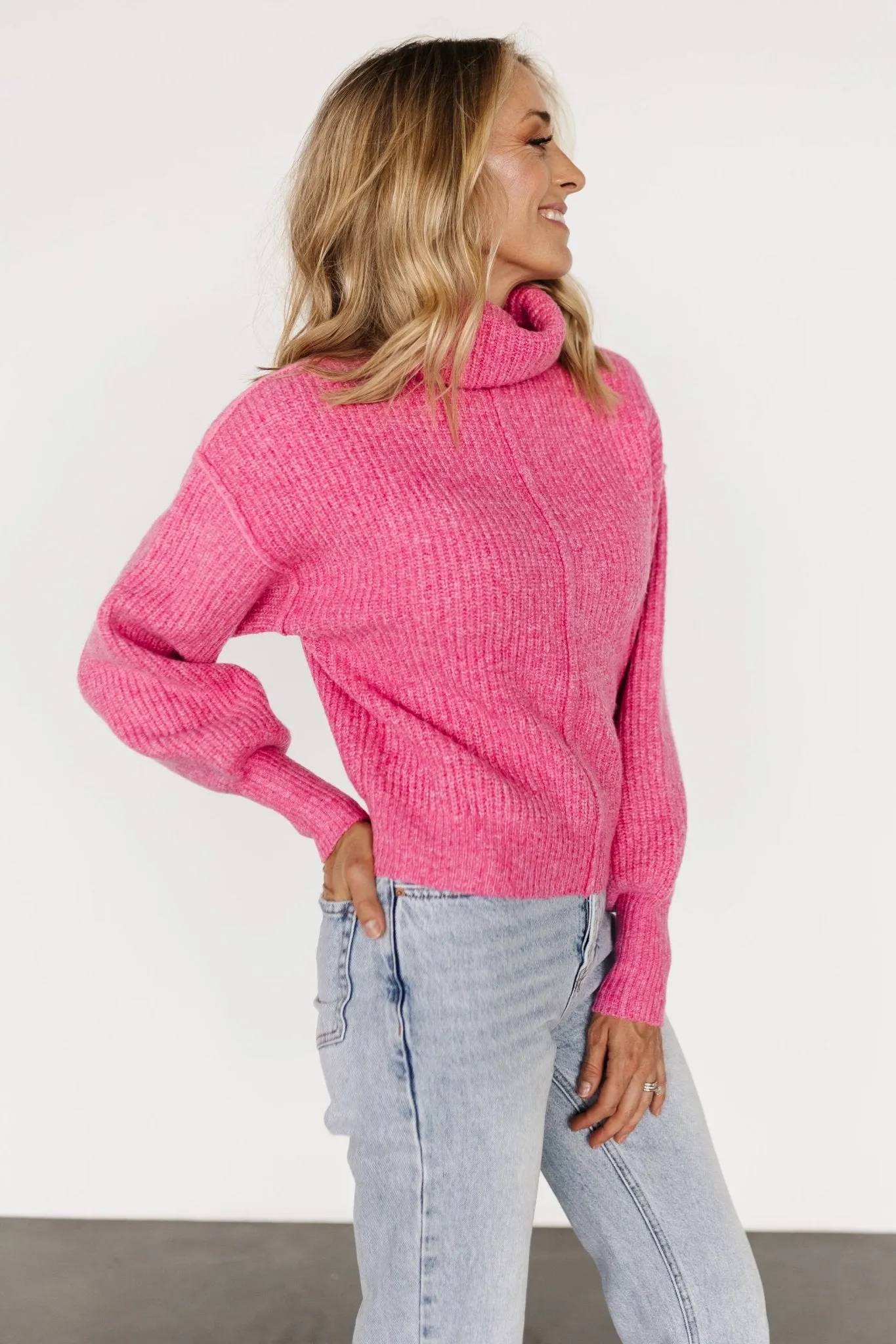 Frannie Knit Turtleneck Sweater | Pink sold by Baltic Born product image thumbnail 5