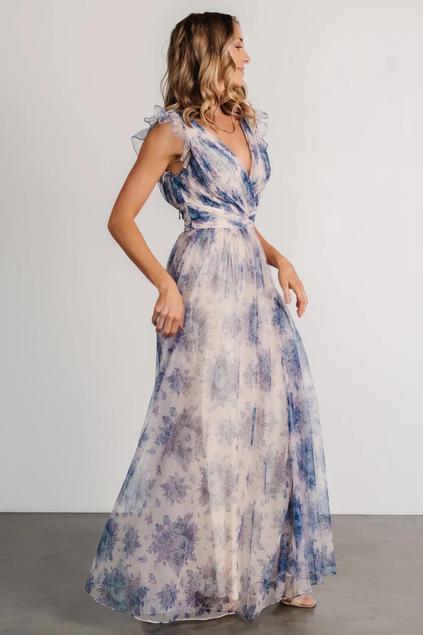 Dimitra Maxi Dress | Natural + Slate Floral sold by Baltic Born product image thumbnail 3