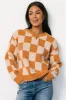 Quincy Checkered Sweater | Pumpkin Spice sold by Baltic Born
