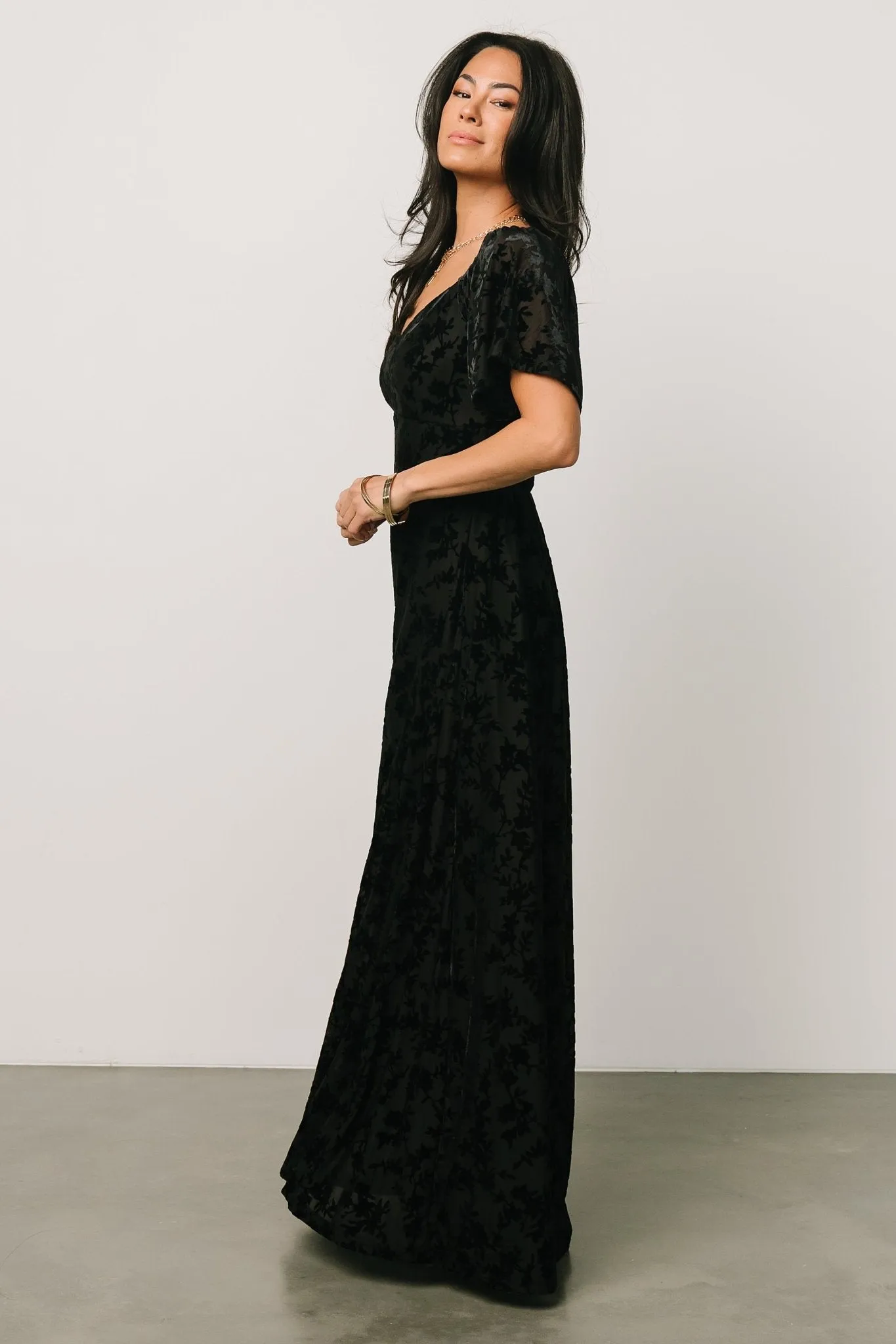 Everley Velvet Maxi Dress | Black sold by Baltic Born product image thumbnail 5