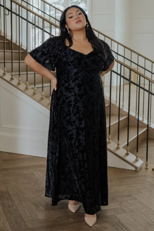 Everley Velvet Maxi Dress | Black sold by Baltic Born