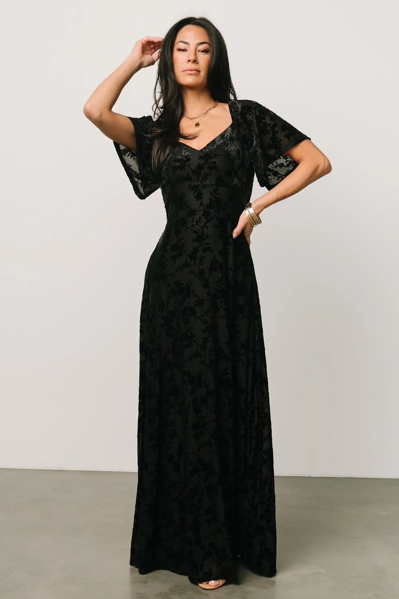 Everley Velvet Maxi Dress | Black sold by Baltic Born product image thumbnail 2