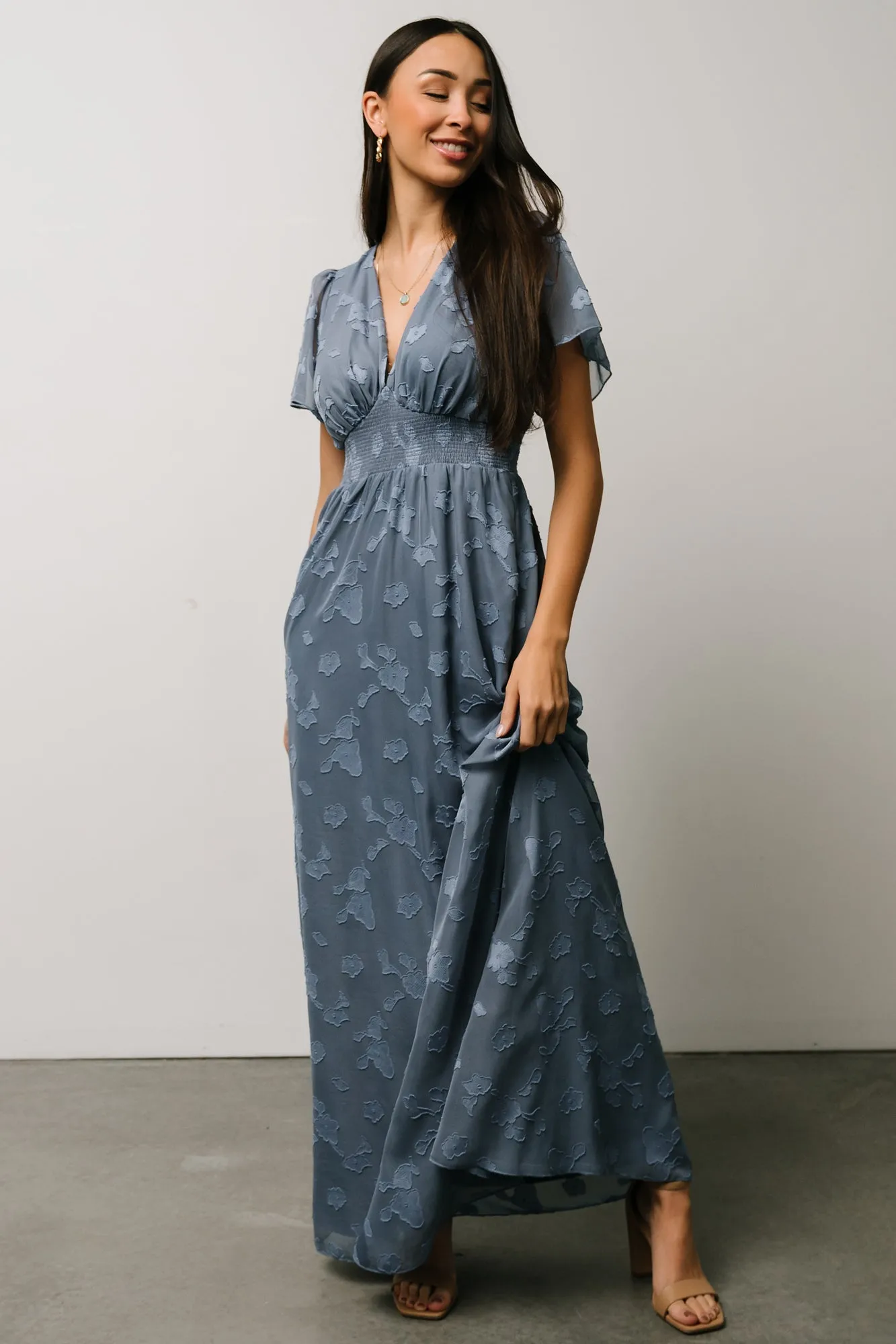 Evelyn Smocked Maxi Dress | Blue sold by Baltic Born product image thumbnail 2