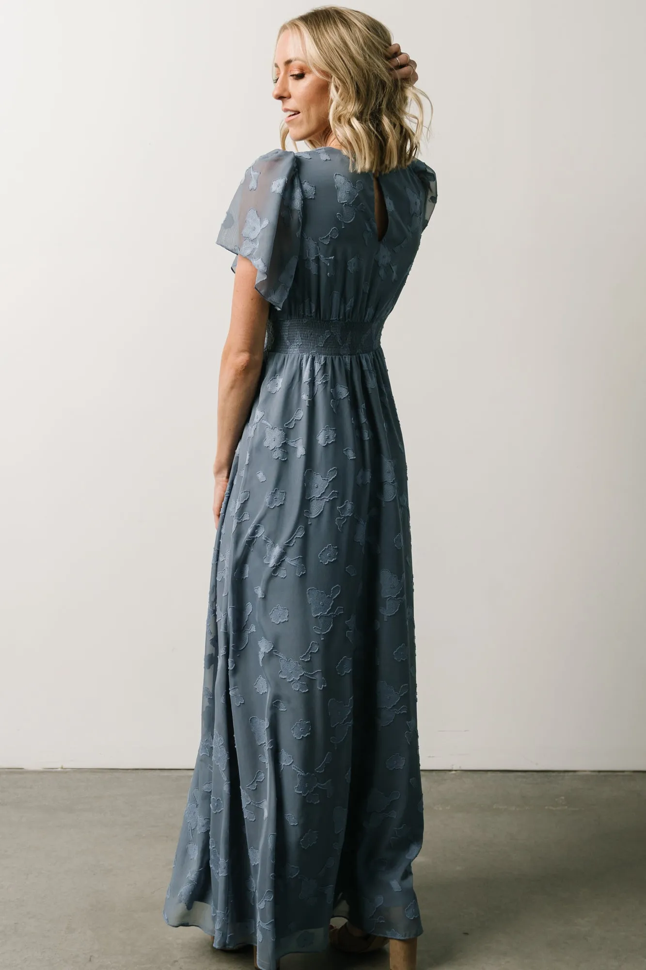 【海外限定】GinaBacconi ドレス☆Blue Everly Poppy Print Shir ?preset=lg