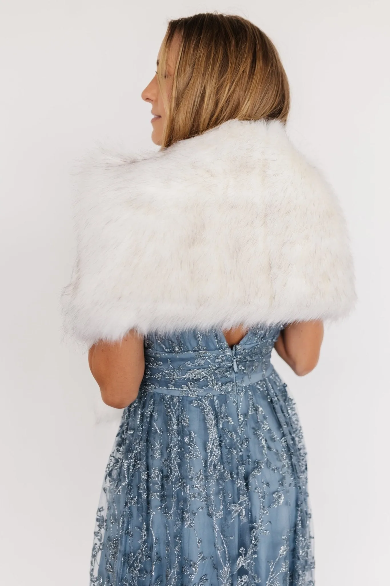 Valerie Faux Fur Shawl | Ivory sold by Baltic Born product image thumbnail 4