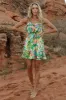 Braiden Short Dress | Green Multi Floral sold by Baltic Born