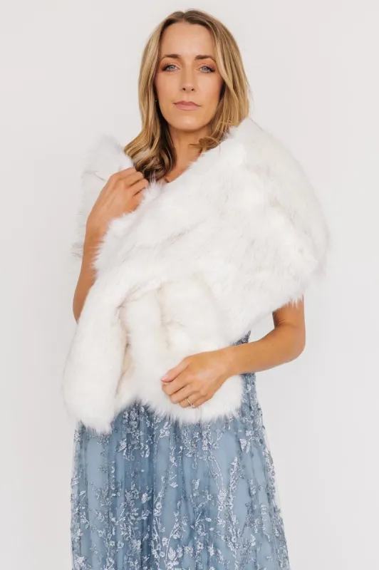 Valerie Faux Fur Shawl | Ivory made by Baltic Born