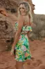 Braiden Short Dress | Green Multi Floral sold by Baltic Born