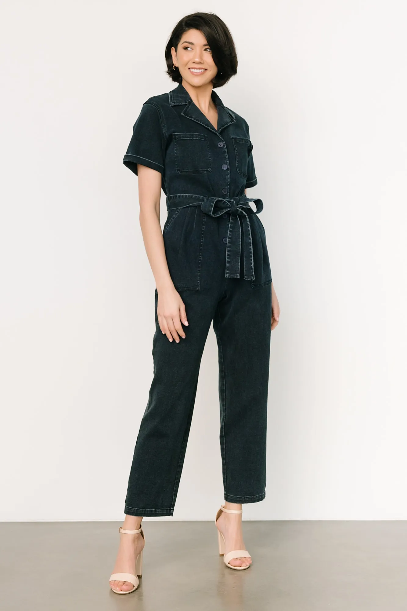 Geneva Button Jumpsuit | Washed Black sold by Baltic Born product image thumbnail 5