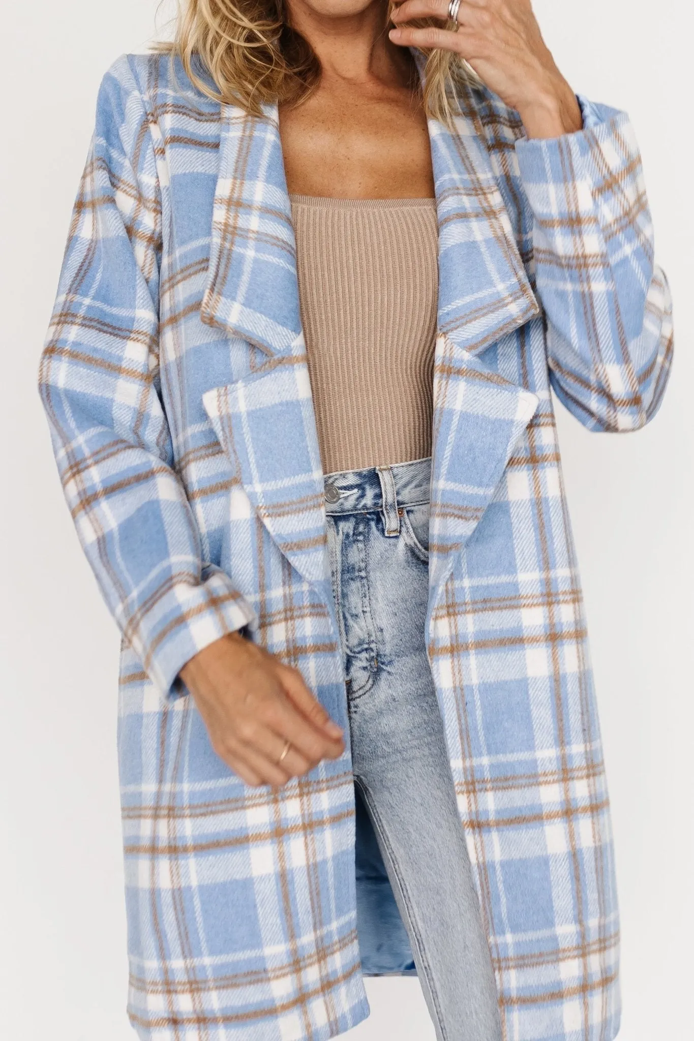 Tetonia Plaid Shacket | Blue Multi sold by Baltic Born product image thumbnail 5