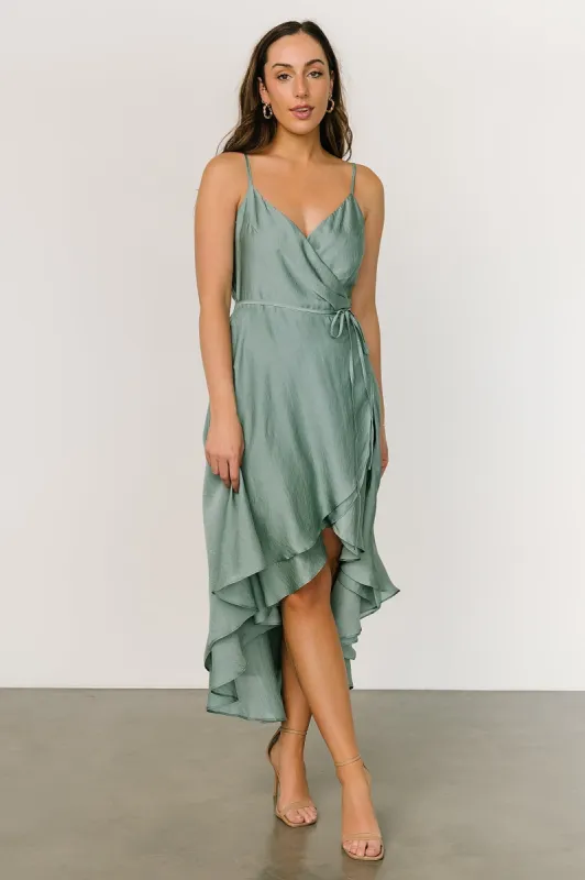 Steffi Tulip Wrap Dress | Eucalyptus sold by Baltic Born