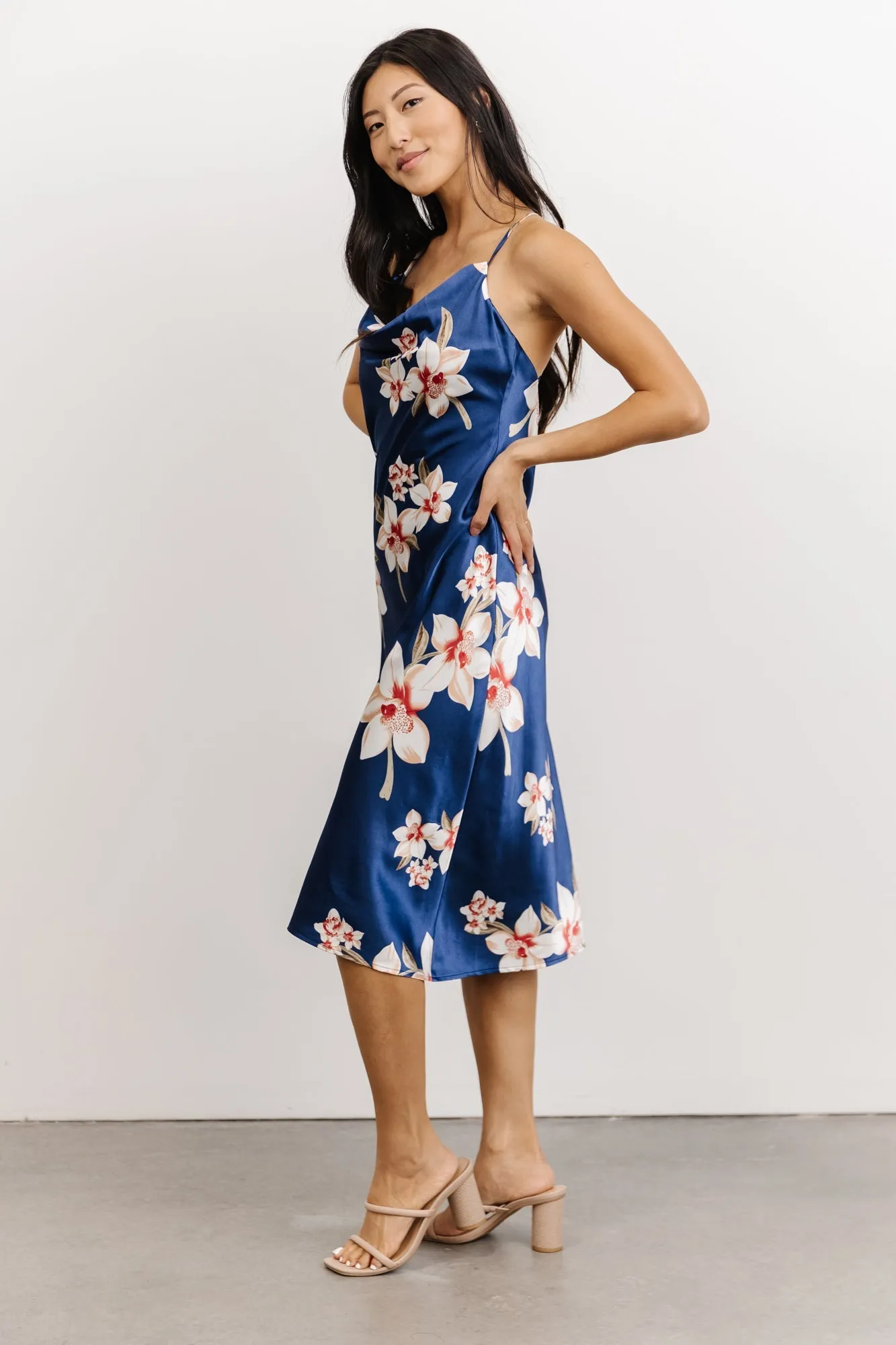Katarina Slip Midi Dress | Vintage Blue Floral sold by Baltic Born product image thumbnail 3