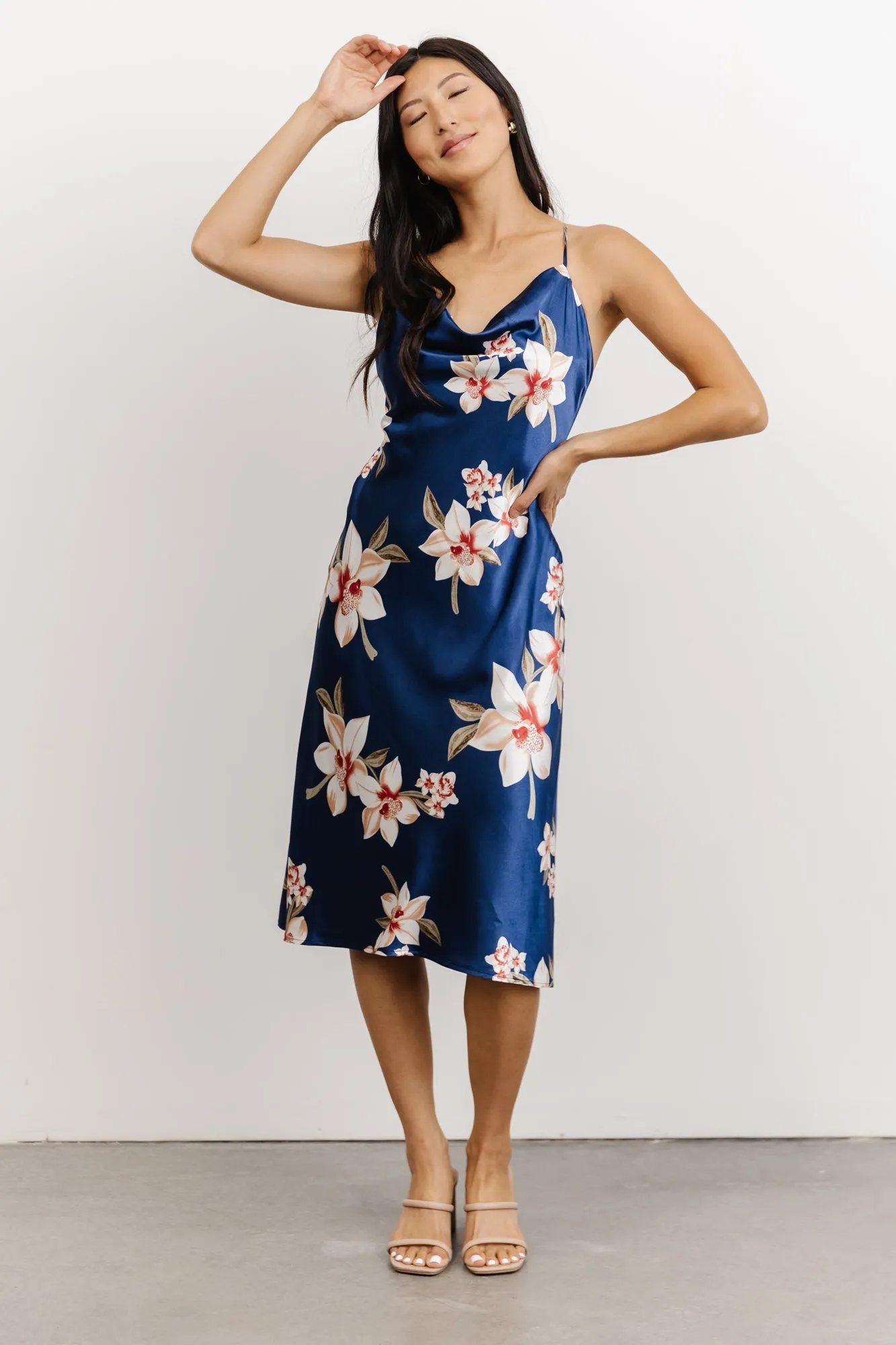 Katarina Slip Midi Dress | Vintage Blue Floral sold by Baltic Born product image thumbnail 5