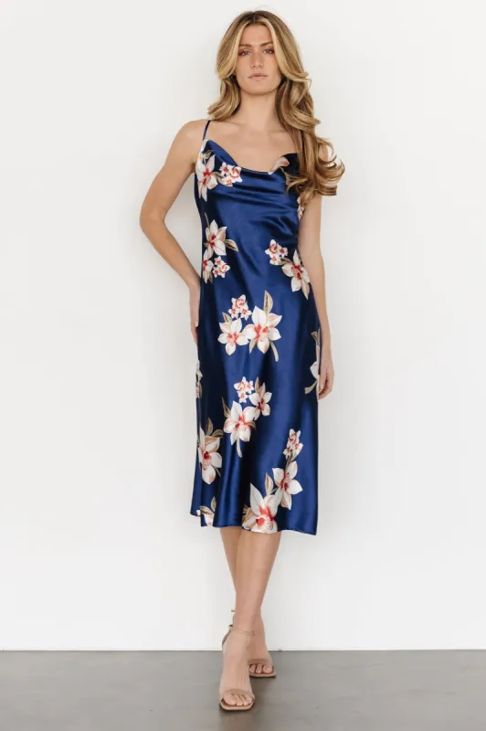 Katarina Slip Midi Dress | Vintage Blue Floral sold by Baltic Born