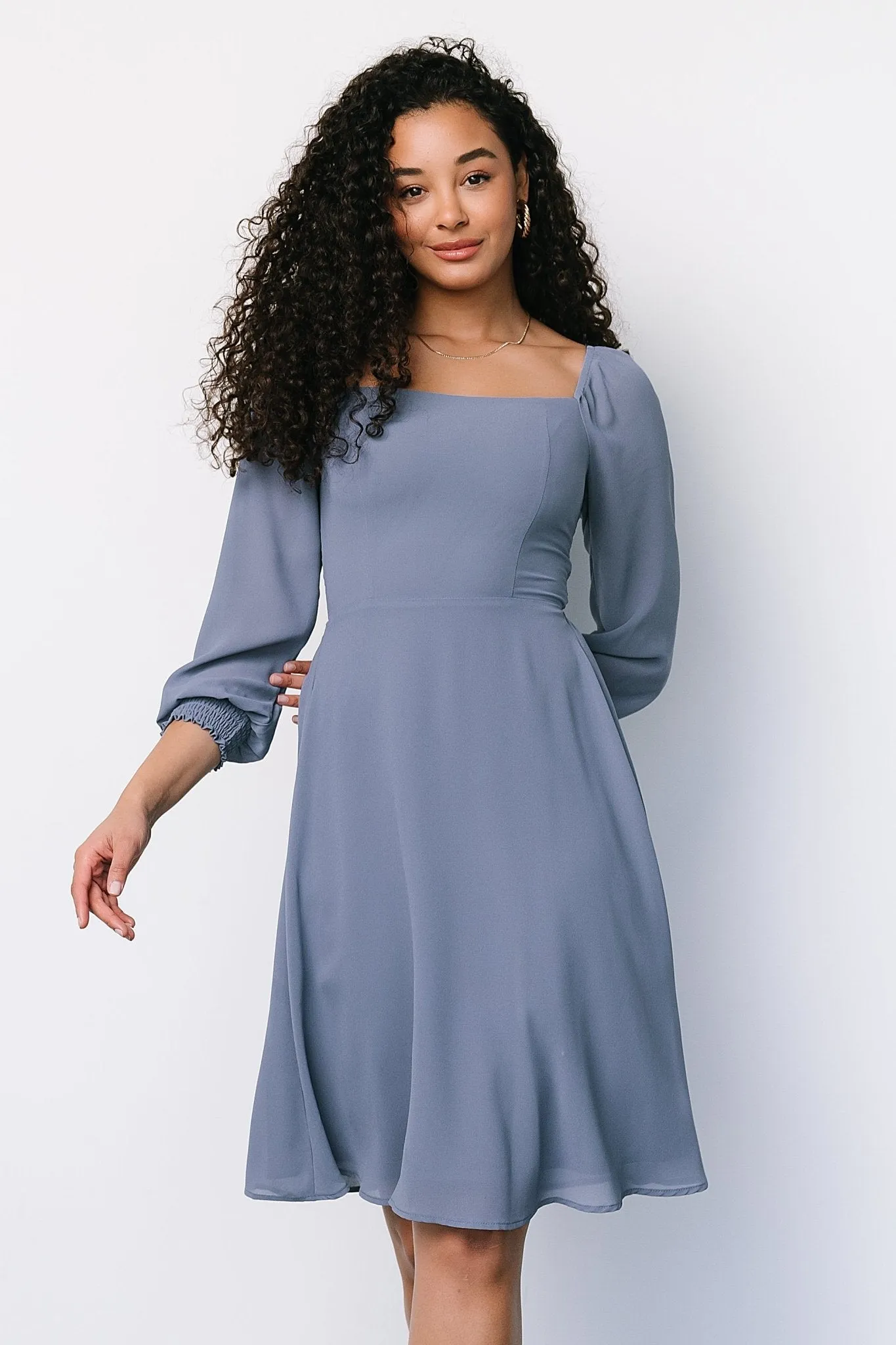 Elise Short Dress | Whisper Blue sold by Baltic Born product image thumbnail 4