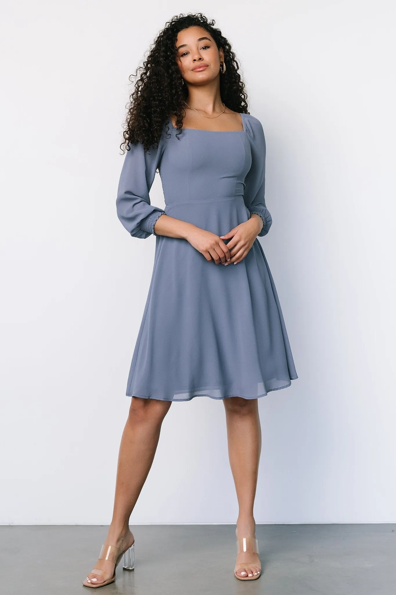 Elise Short Dress | Whisper Blue sold by Baltic Born product image thumbnail 5