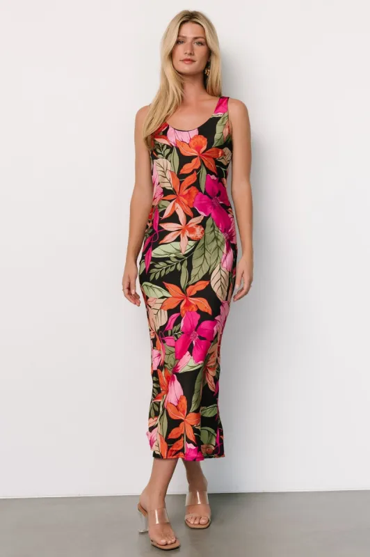 Positano Tank Midi Dress | Black Multi sold by Baltic Born