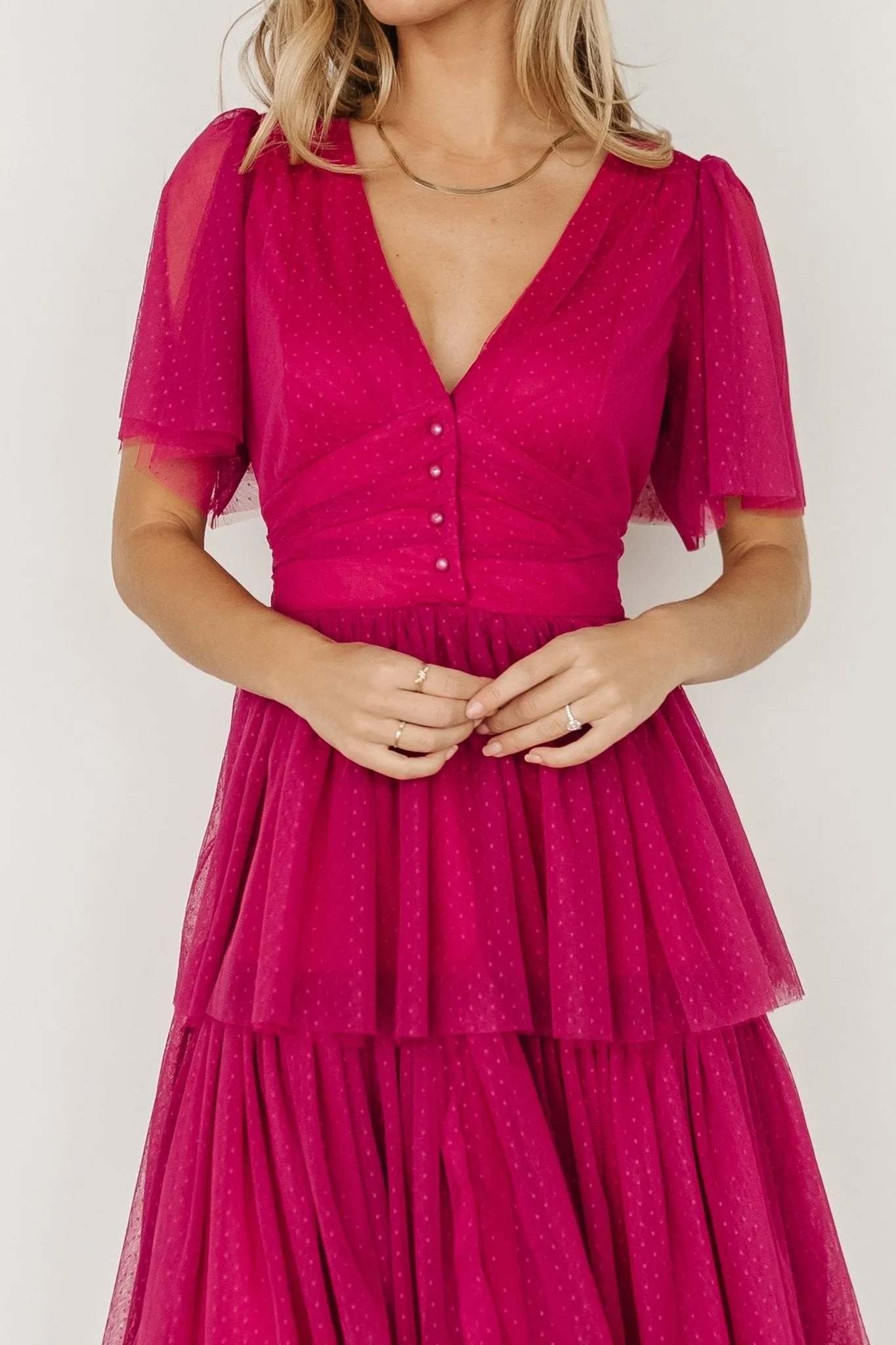 Starlet Tiered Maxi Dress | Magenta Berry sold by Baltic Born product image thumbnail 2