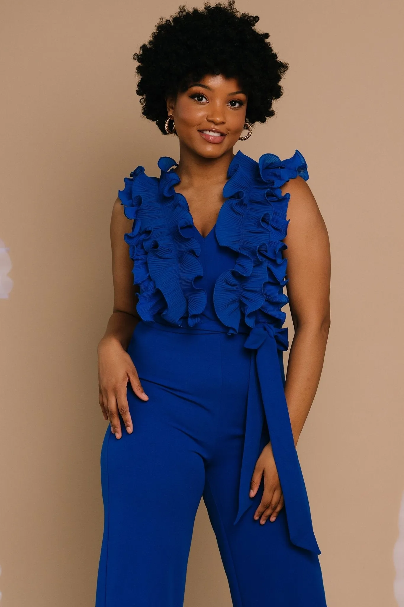 Tyra Ruffle Tank Jumpsuit | Cobalt sold by Baltic Born product image thumbnail 3