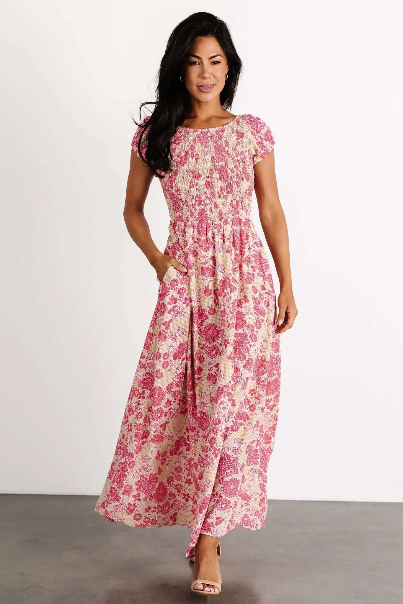 Tabitha Open Back Maxi Dress | Yellow + Coral sold by Baltic Born product image thumbnail 5