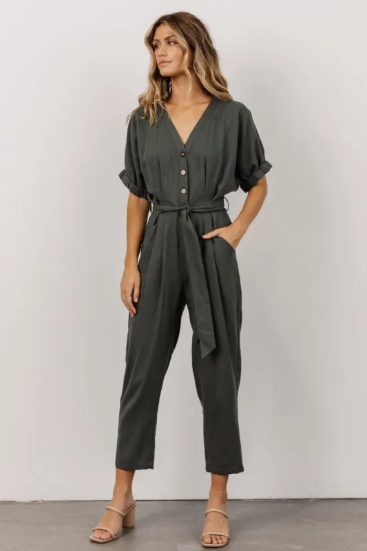 Heidi Jumpsuit | Dusty Green sold by Baltic Born