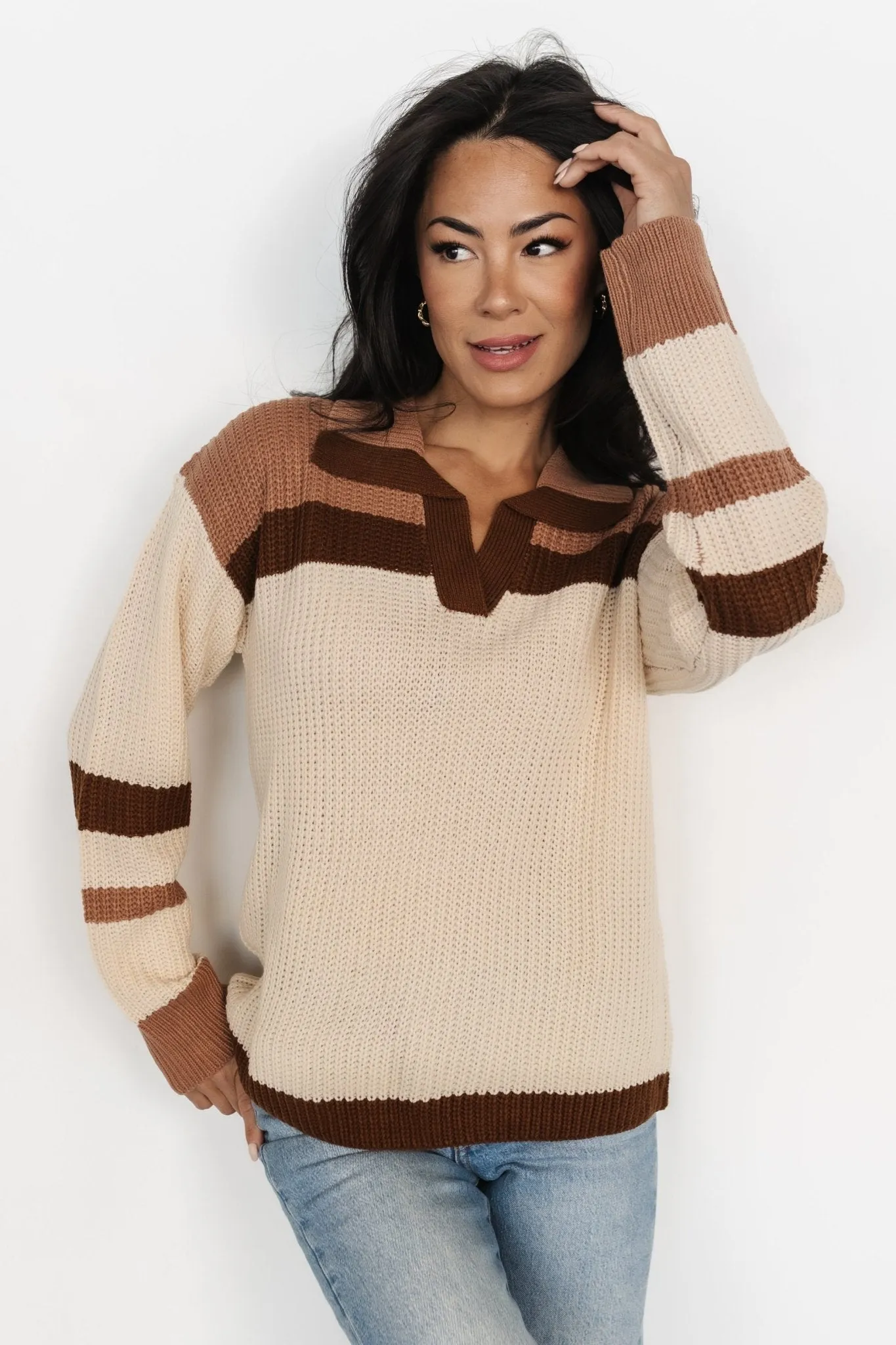 Davey Color Block Sweater | Cream Multi sold by Baltic Born product image thumbnail 4