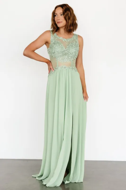Konstantina Gown | Sage sold by Baltic Born