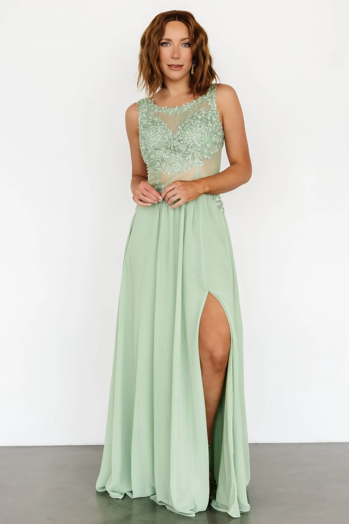 Konstantina Gown | Sage sold by Baltic Born product image thumbnail 5
