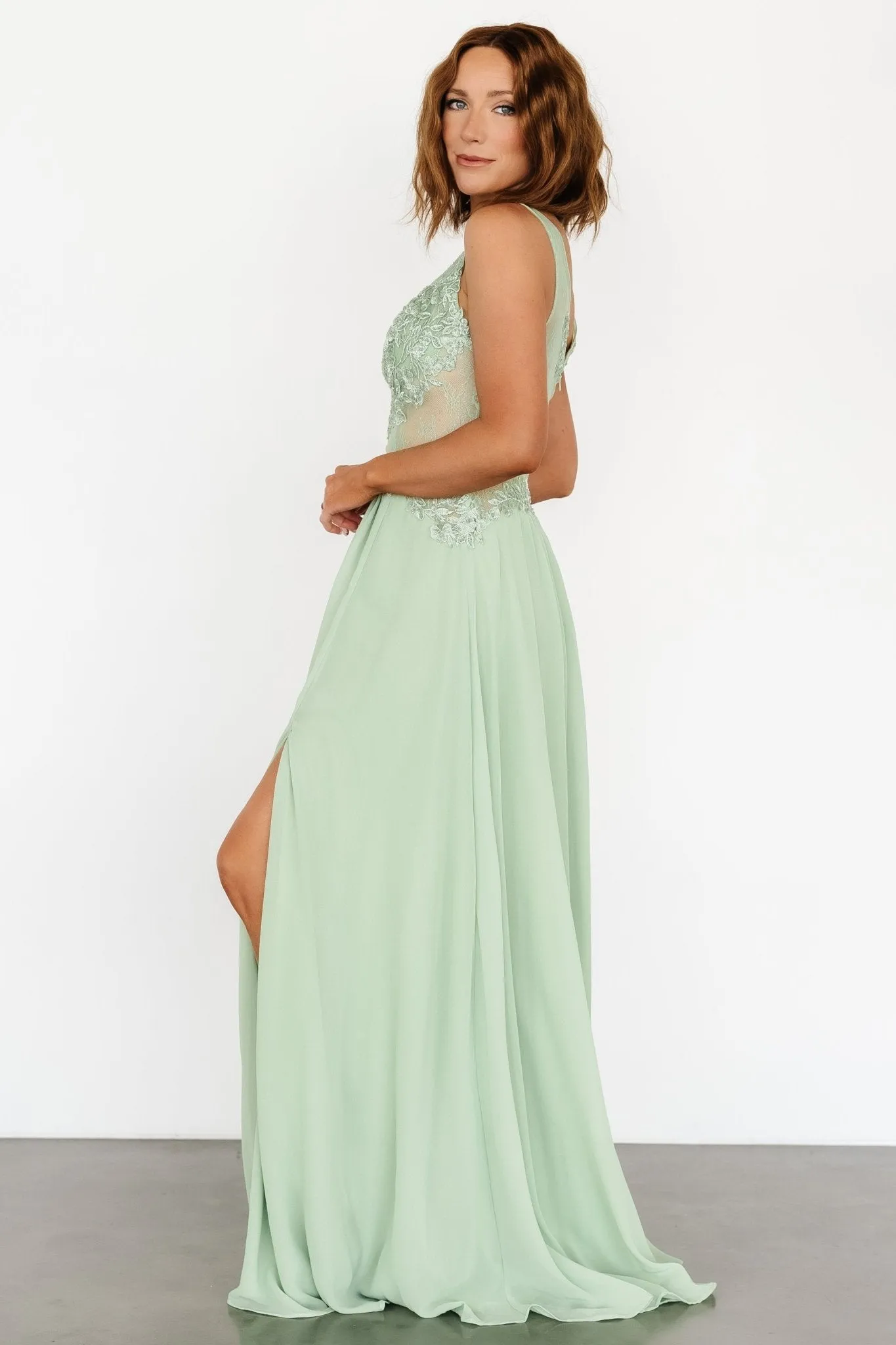 Konstantina Gown | Sage sold by Baltic Born product image thumbnail 3