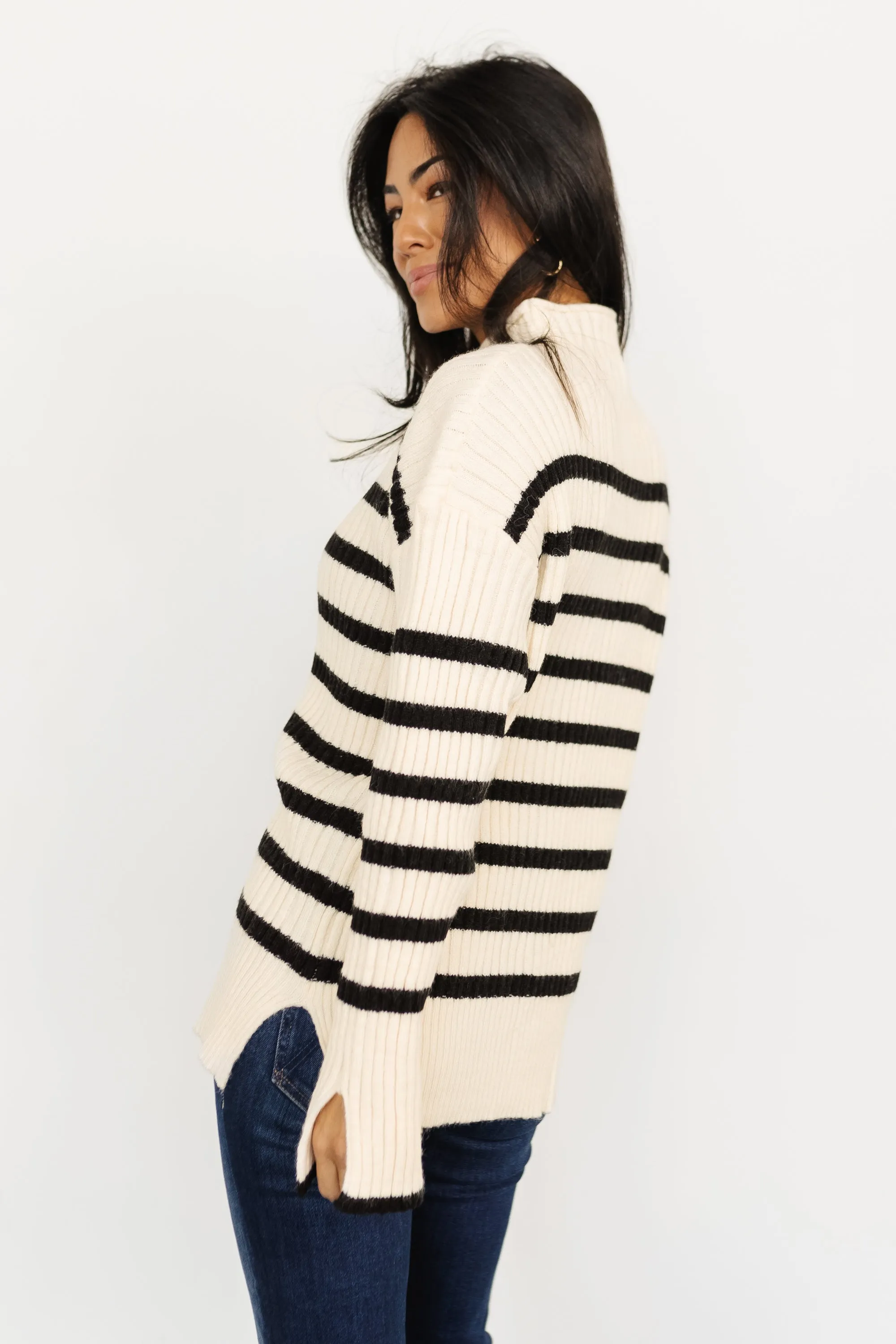 Landell Striped Sweater | Ivory + Black sold by Baltic Born product image thumbnail 4