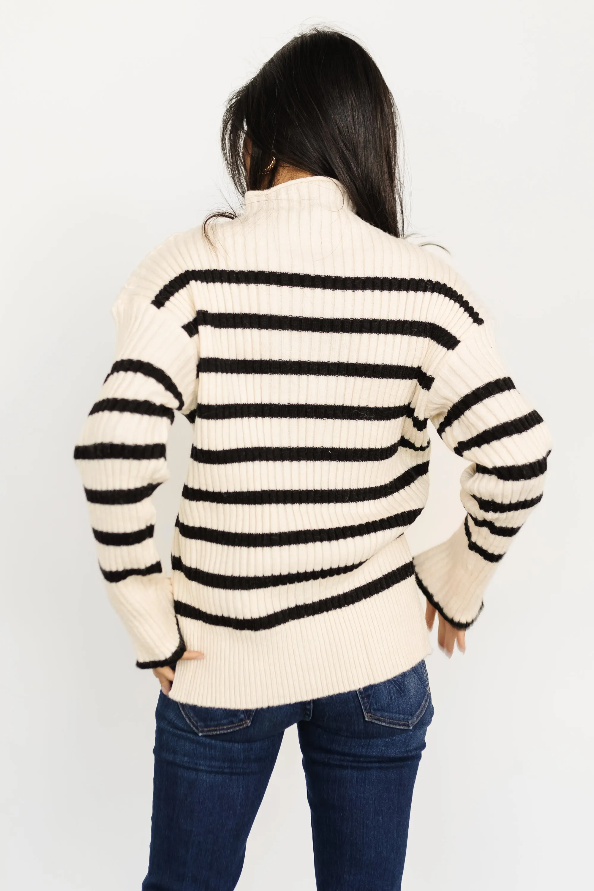 Landell Striped Sweater | Ivory + Black sold by Baltic Born product image thumbnail 5