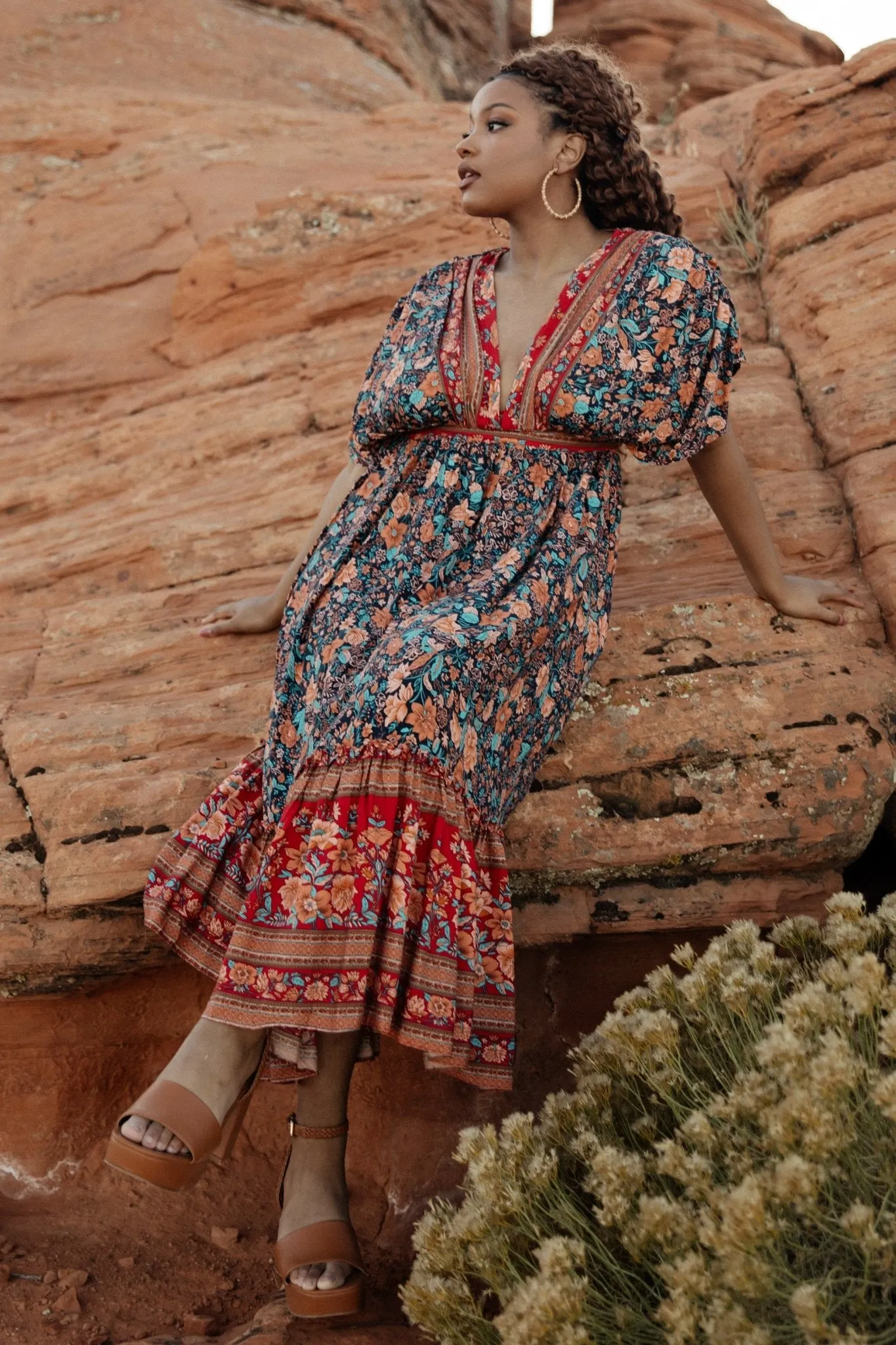 Leeanne Midi Dress | Navy Multi Floral sold by Baltic Born product image thumbnail 2