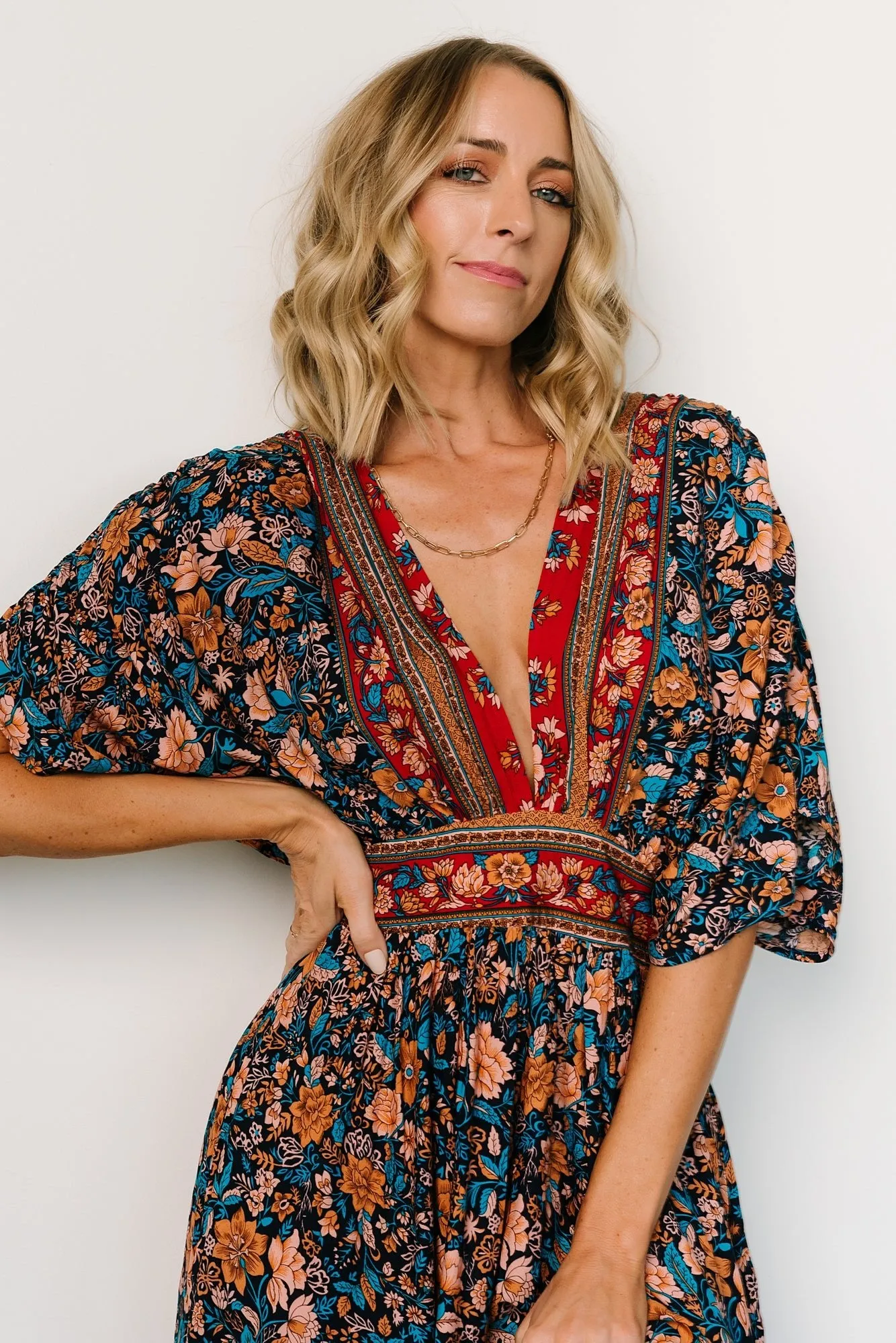 Leeanne Midi Dress | Navy Multi Floral sold by Baltic Born product image thumbnail 5