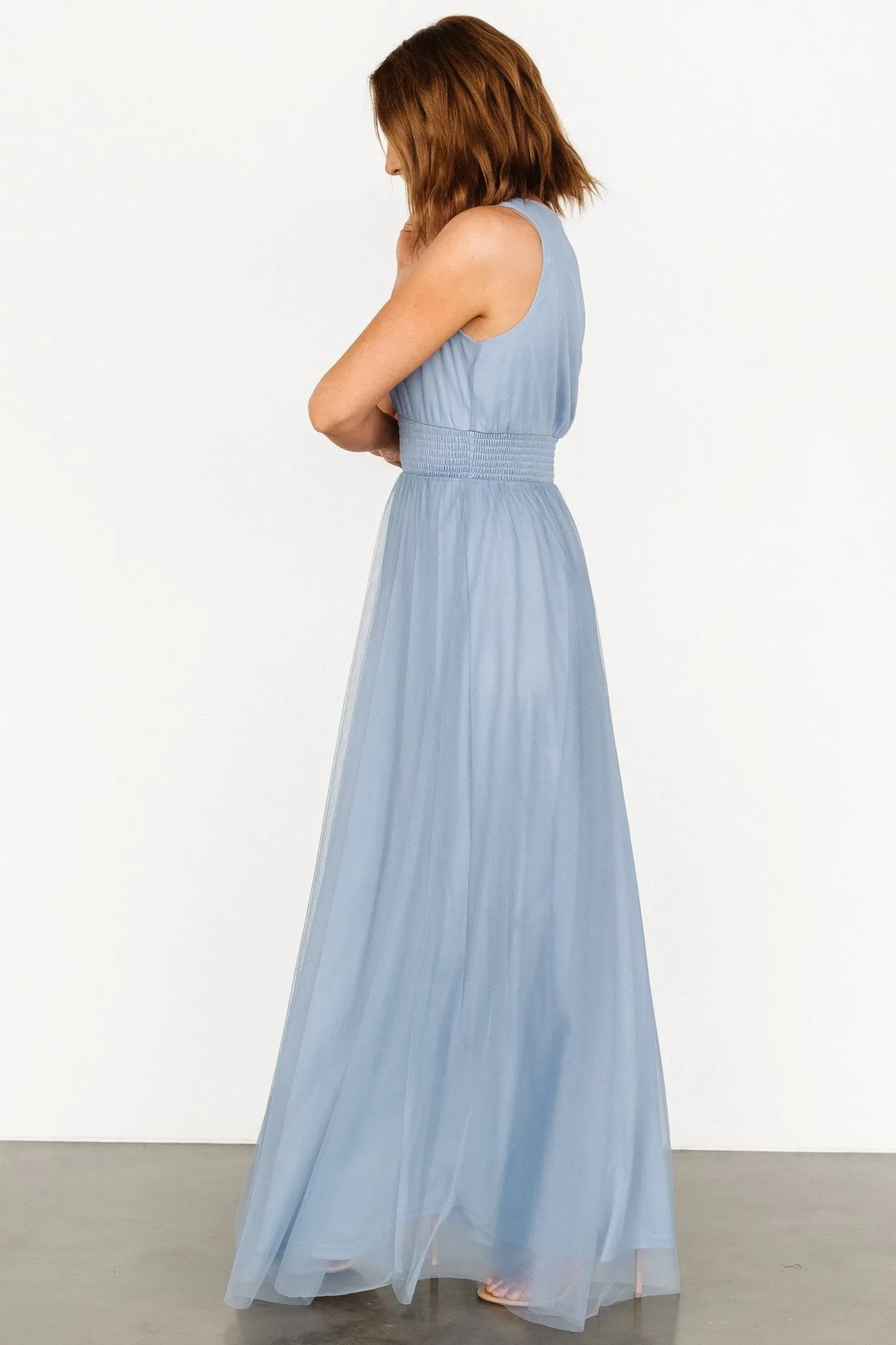 Kamila Tulle Maxi Dress | Whisper Blue sold by Baltic Born product image thumbnail 3