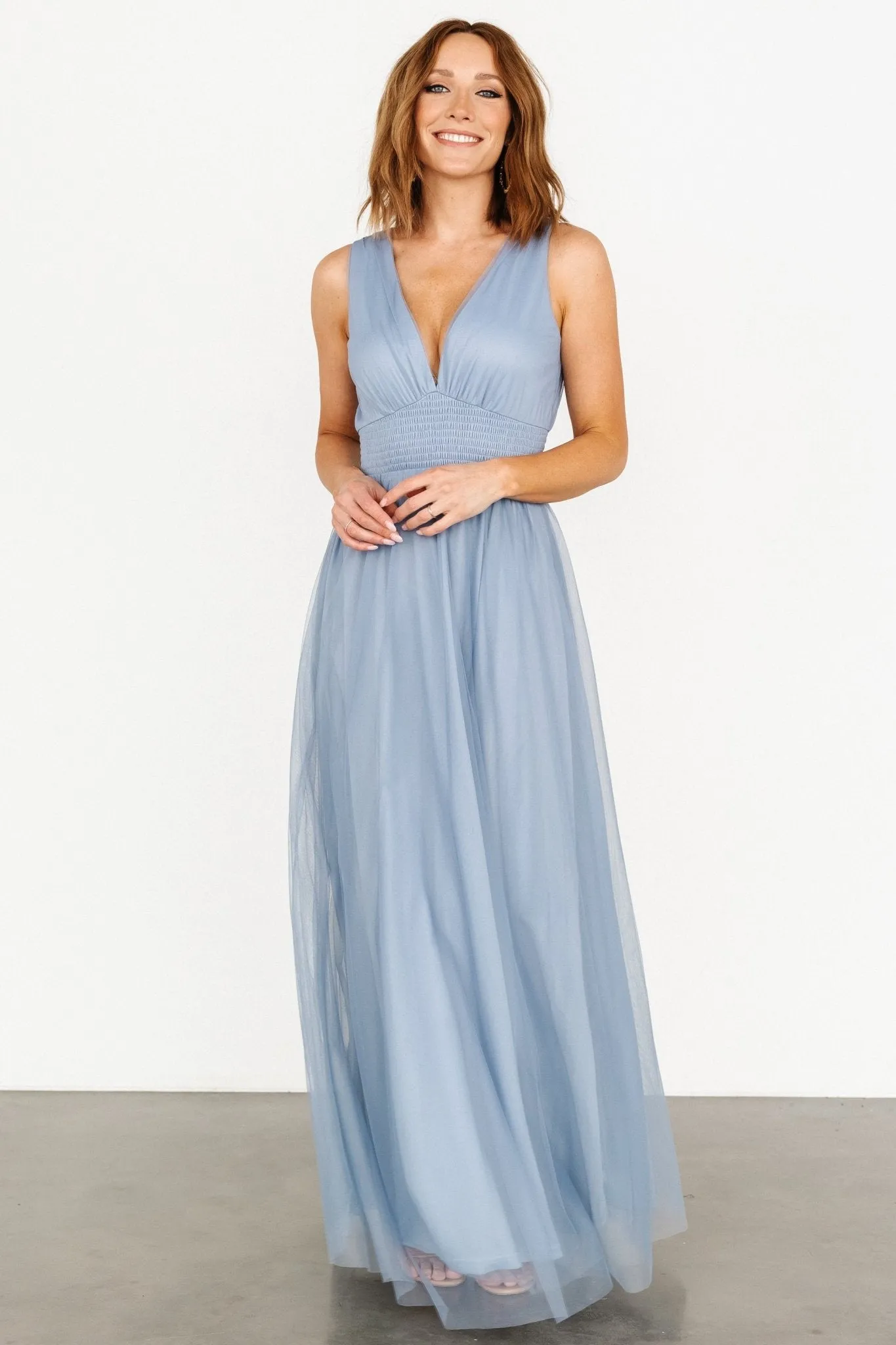Kamila Tulle Maxi Dress | Whisper Blue sold by Baltic Born product image thumbnail 5