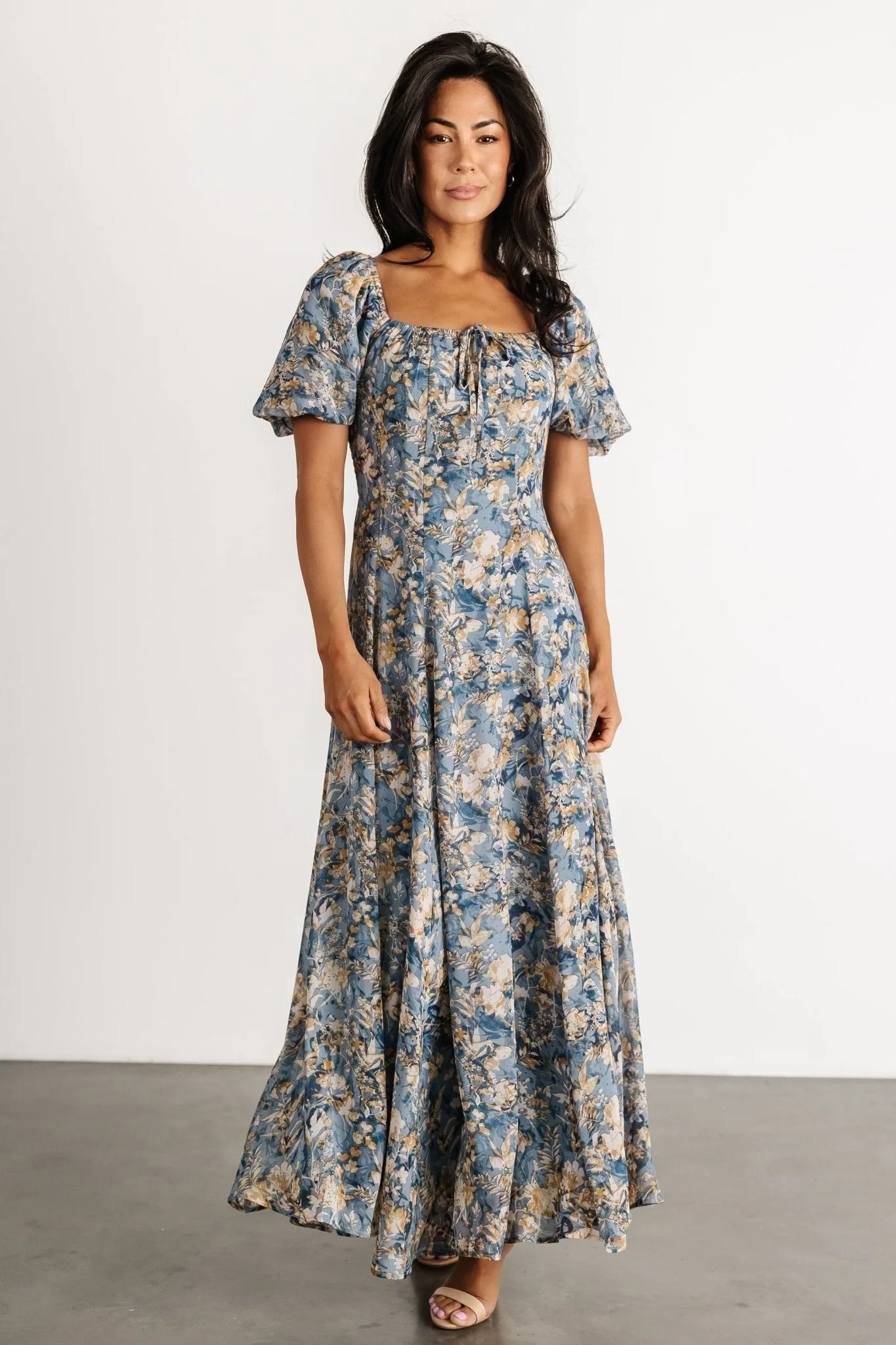 Raelynn Maxi Dress | Dusty Blue Floral sold by Baltic Born