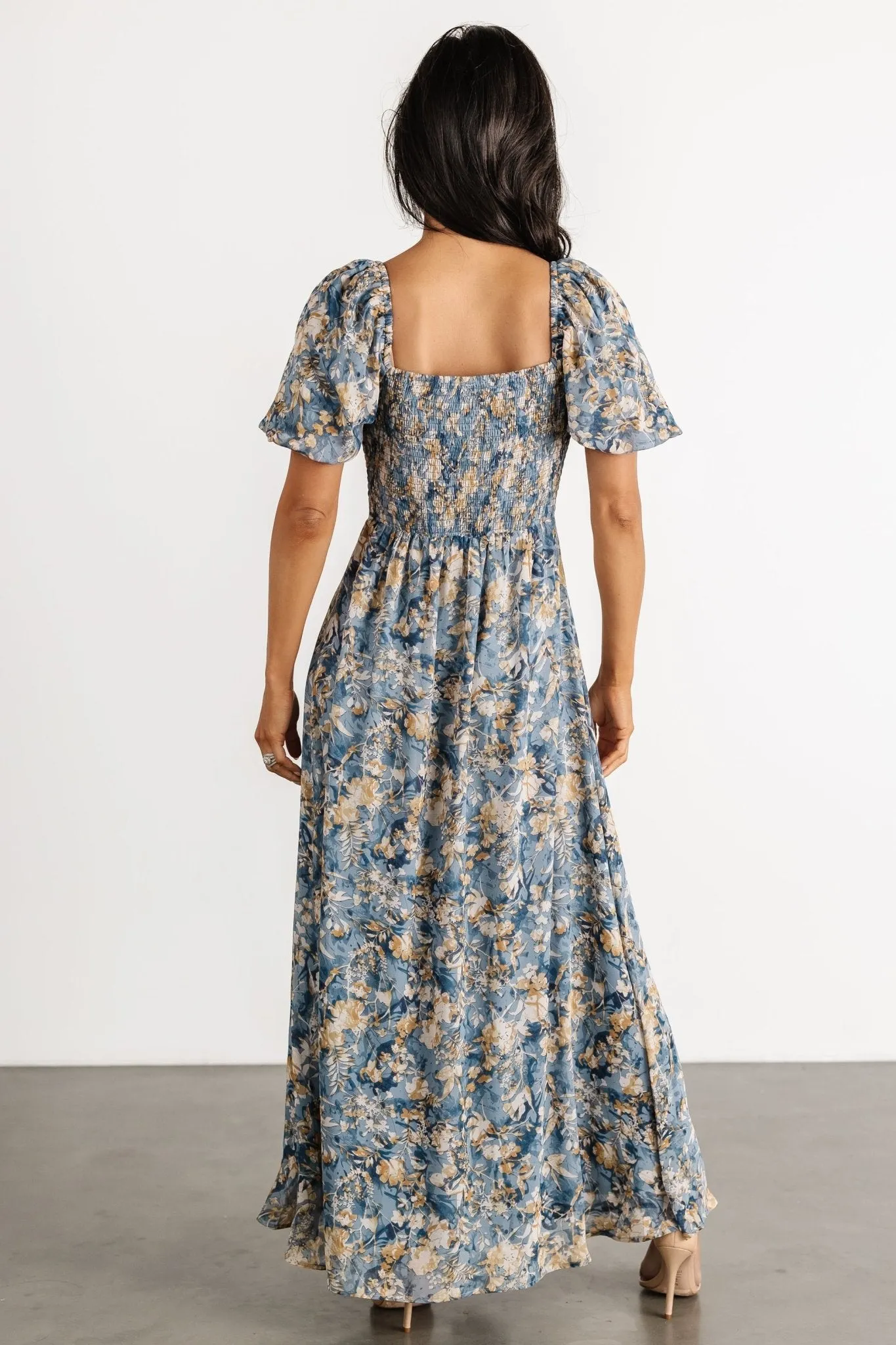 Raelynn Maxi Dress | Dusty Blue Floral sold by Baltic Born product image thumbnail 5