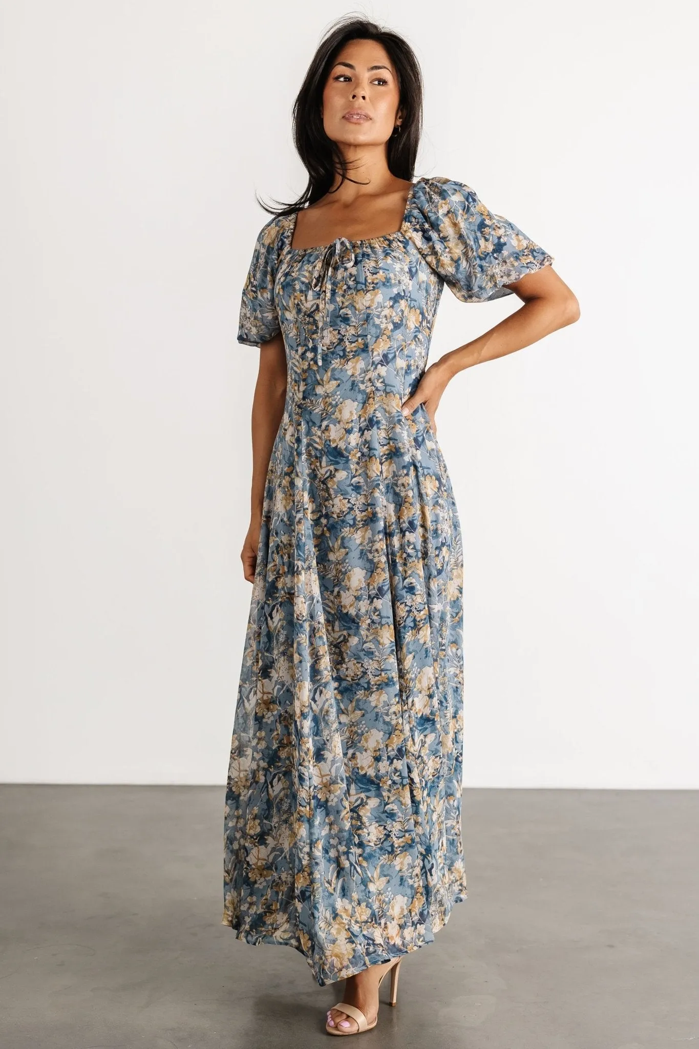 Raelynn Maxi Dress | Dusty Blue Floral sold by Baltic Born product image thumbnail 3