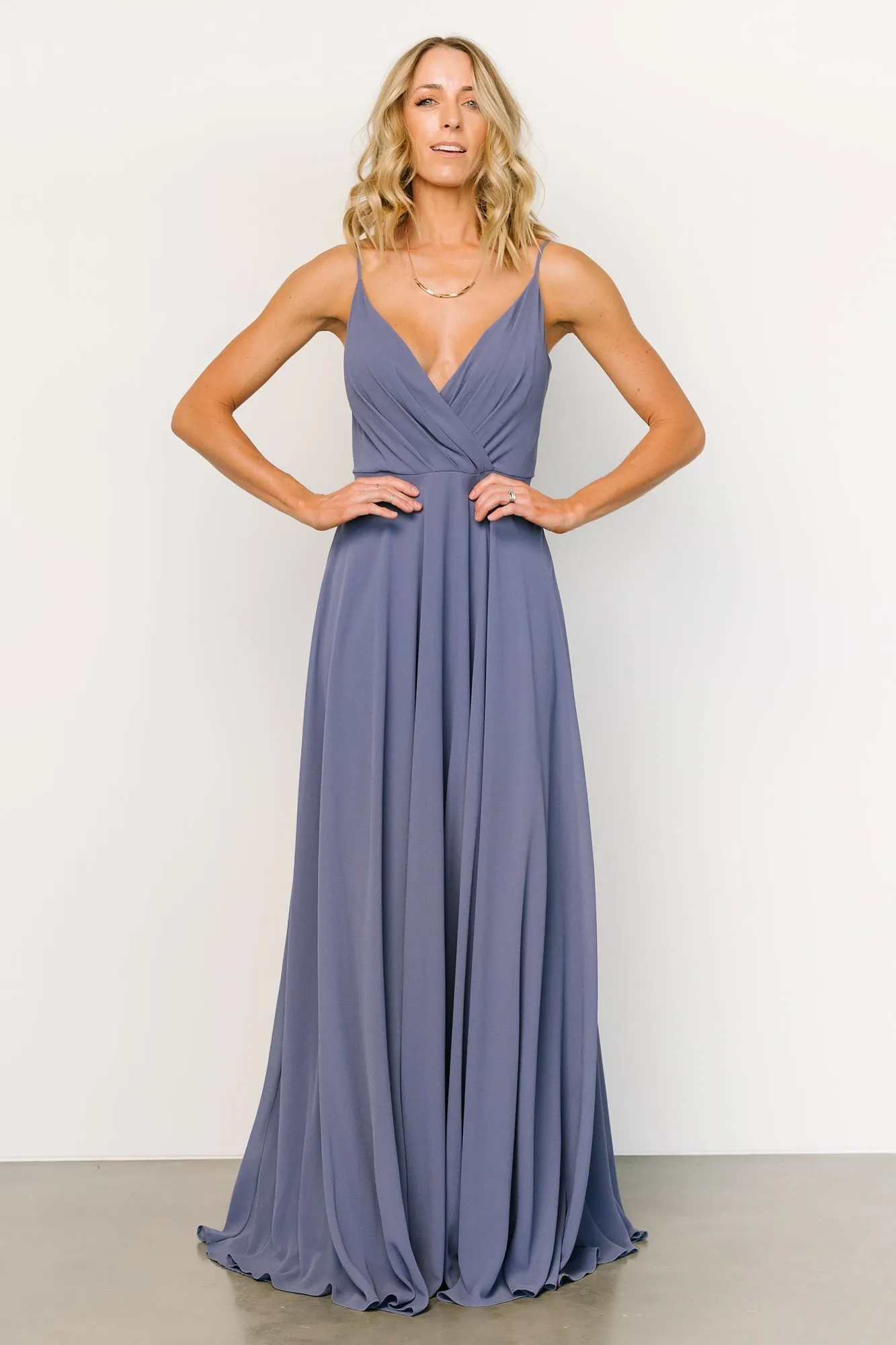 Carolynn Tank Maxi Gown | Slate Blue sold by Baltic Born