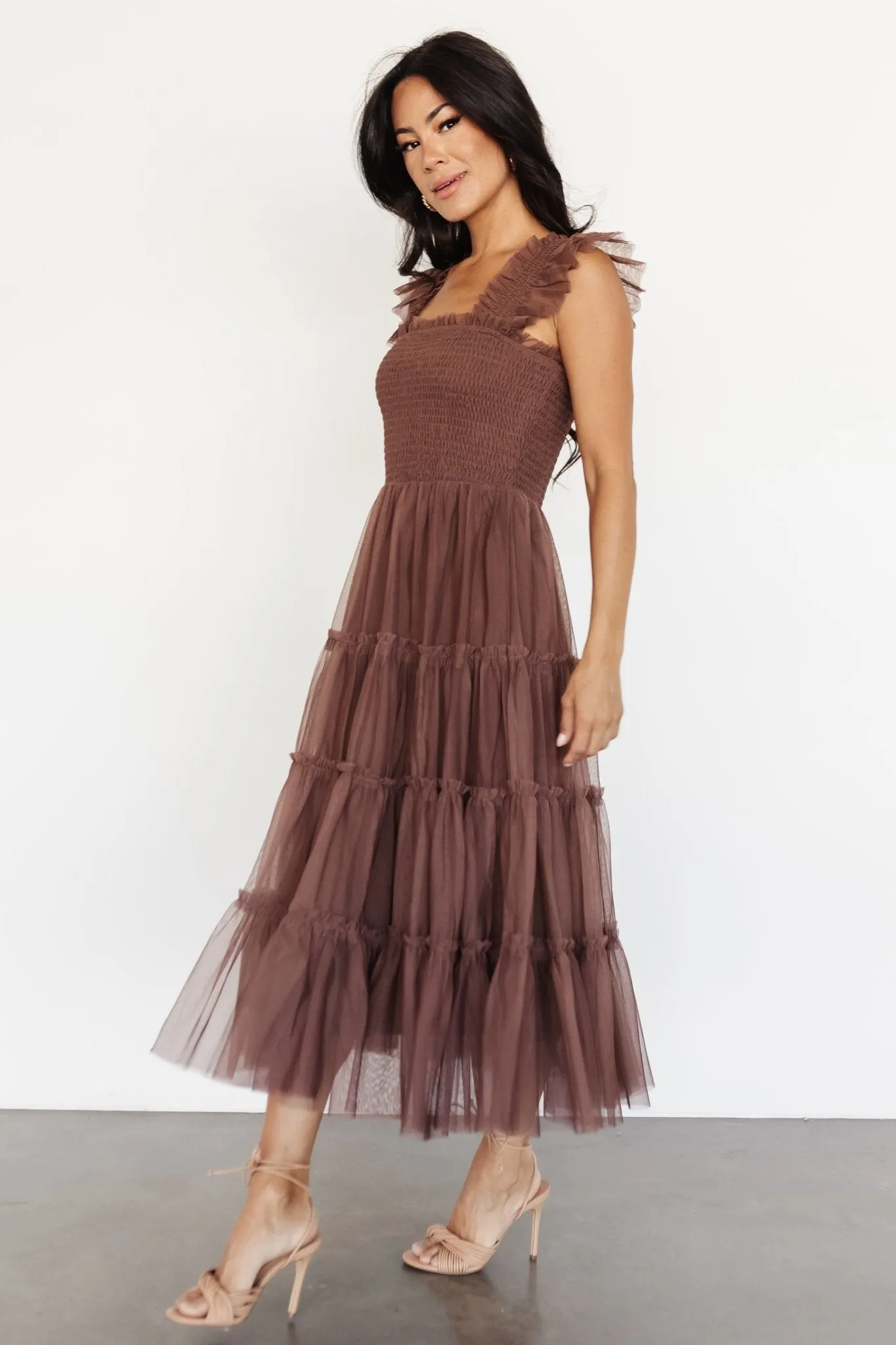 Emma Smocked Tulle Dress | Brown sold by Baltic Born product image thumbnail 3