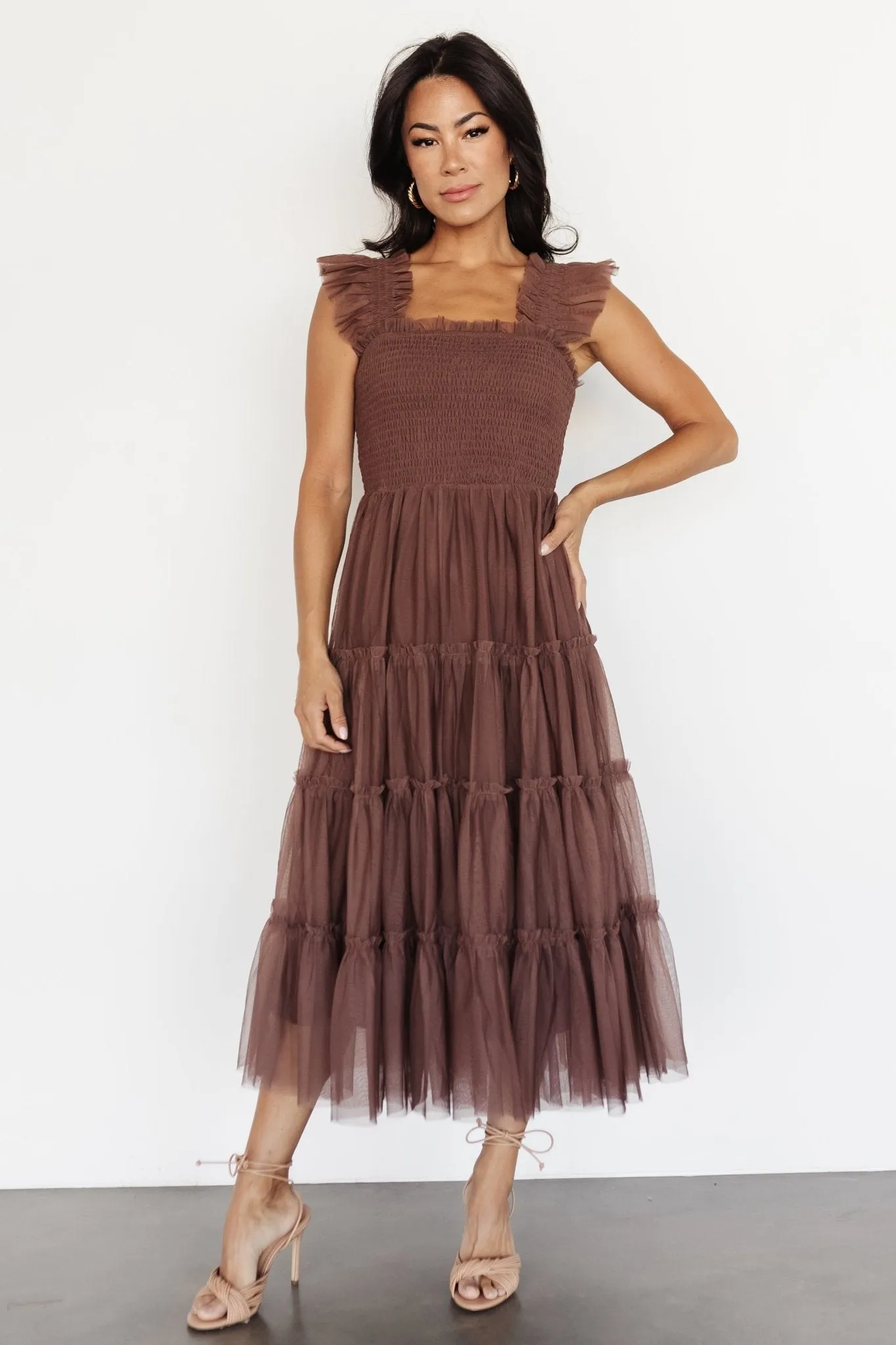 Emma Smocked Tulle Dress | Brown sold by Baltic Born product image thumbnail 5