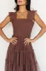 Emma Smocked Tulle Dress | Brown sold by Baltic Born