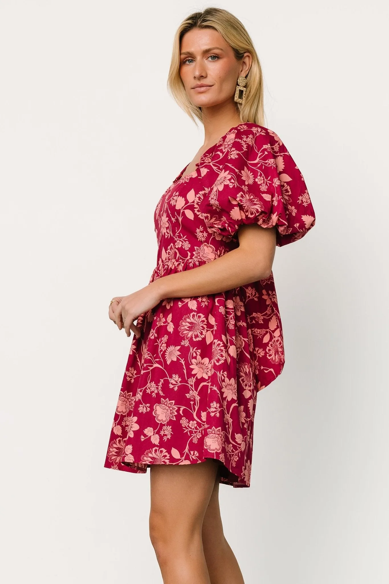 Milana Mini Dress | Wine Print sold by Baltic Born product image thumbnail 4