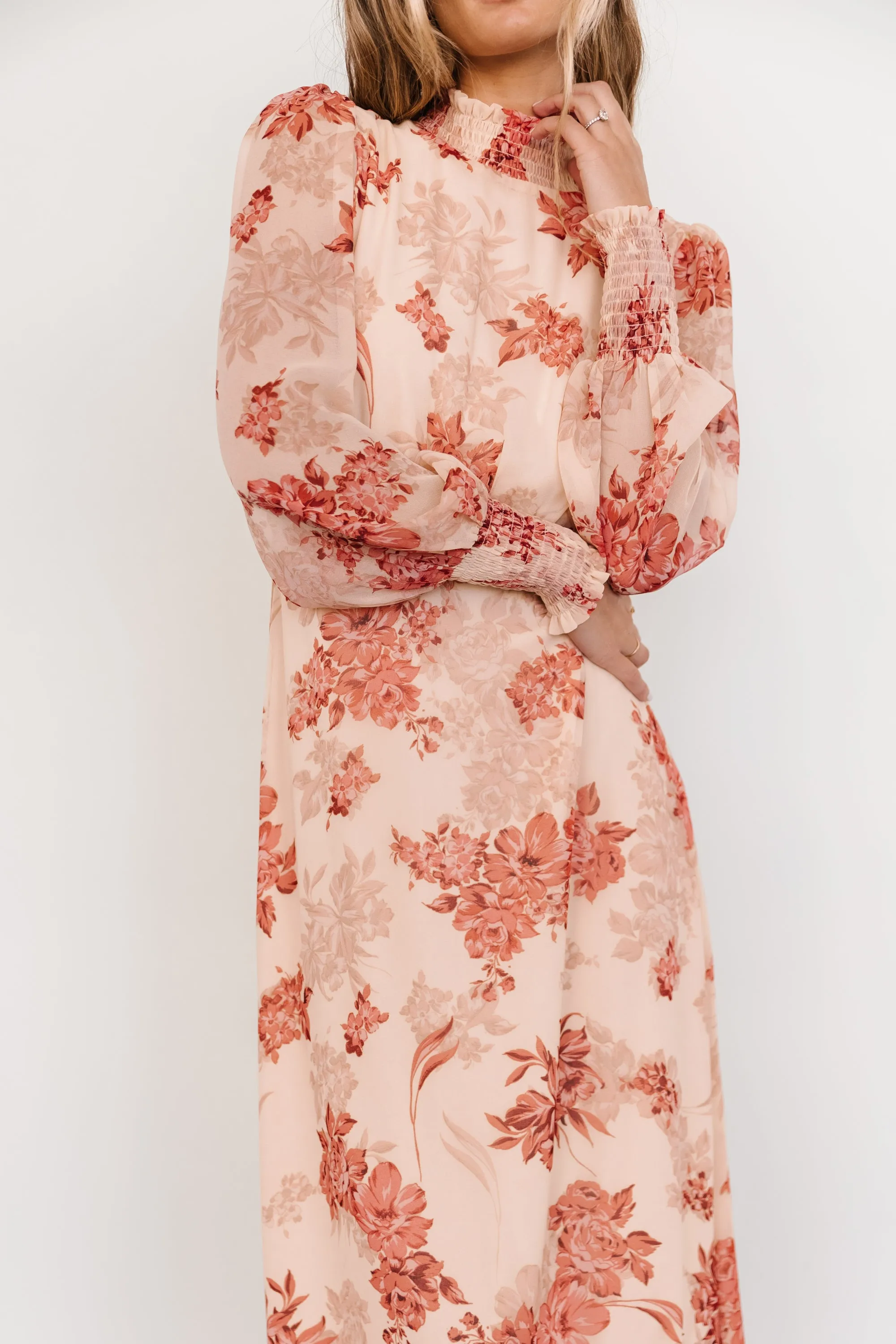 Luciana Maxi Dress | Beige + Rose sold by Baltic Born product image thumbnail 5