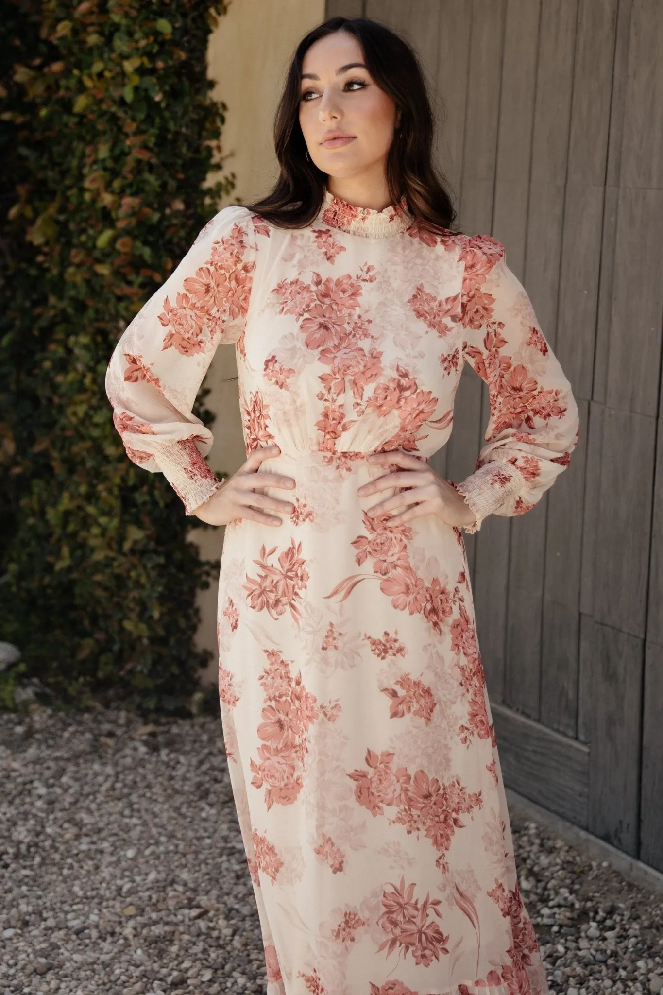 Luciana Maxi Dress | Beige + Rose sold by Baltic Born product image thumbnail 2