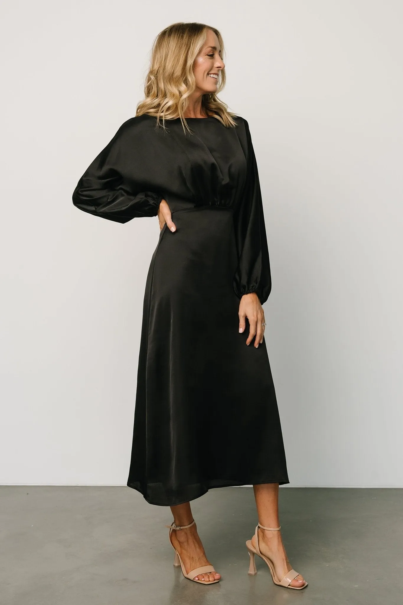 Balta Satin Midi Dress | Black sold by Baltic Born product image thumbnail 3